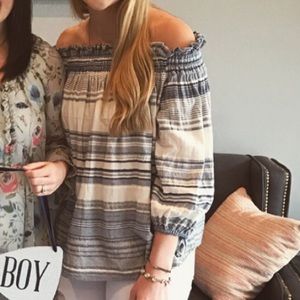 Beach riot off the shoulder top